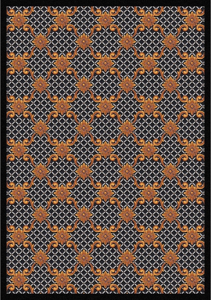 Any Day Matinee Rug, Queen Anne, Black, 3'10"x5'4"
