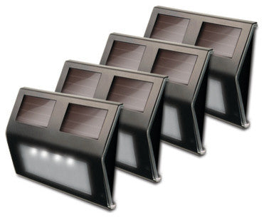 Metal Solar Deck Lights, Set of 4, Bronze
