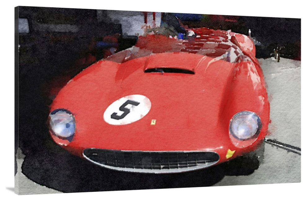 "1962 Ferrari in the Pits Watercolor" Fine Art Print
