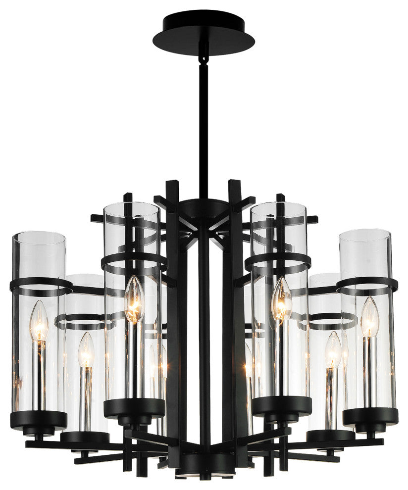 Sierra 8 Light Up Chandelier With Black Finish