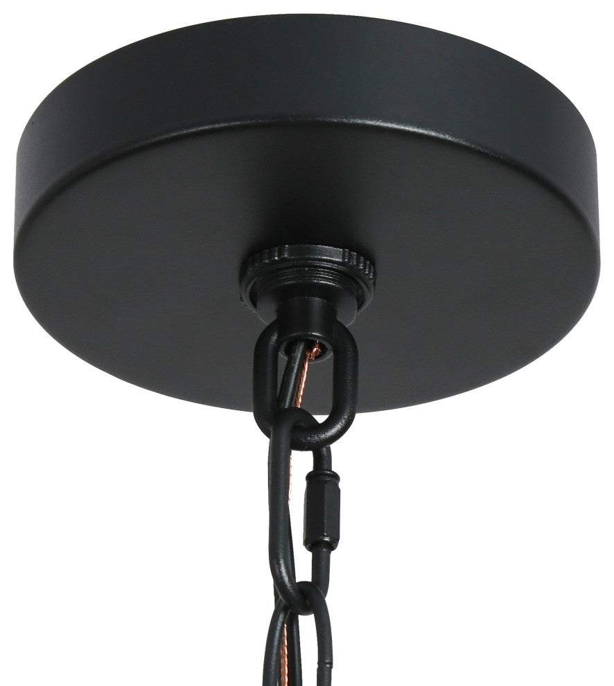 LNC 1-Light Matte Black Square Outdoor Pendant Light