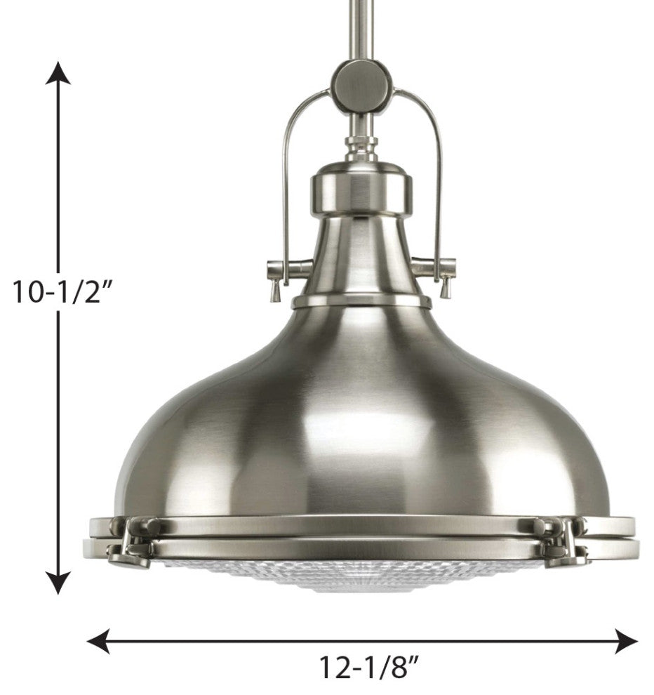 1-Light Pendant, Brushed Nickel