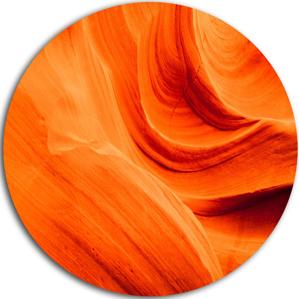 Orange Upper Antelope Canyon, Landscape Photo Round Wall Art, 38"
