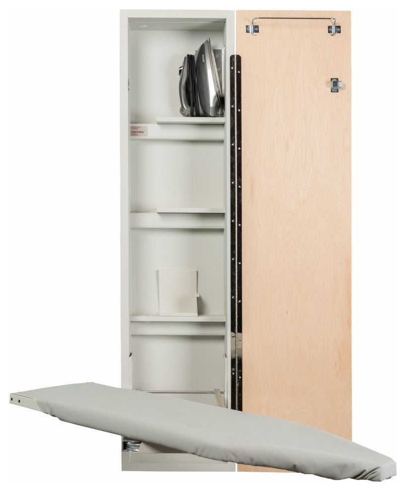 Premium Swivel Non-Electric Ironing Center, Flat Maple Veneer Door