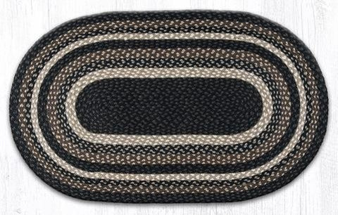 Earth Rugs C-313 Mocha / Frappuccino Oval Braided Rug 27" x 45"