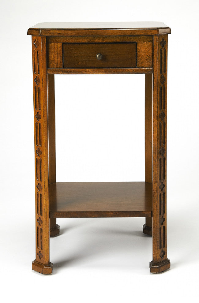 Moyer Wood Side Table With Storage, Medium Brown