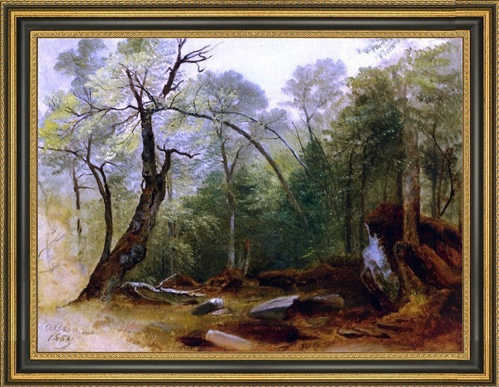 Asher Brown Durand Study in The Woods Framed Premium Canvas Print, 21"x28"