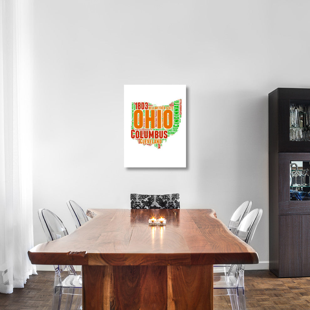 "Ohio Word Cloud Map" Fine Art Print