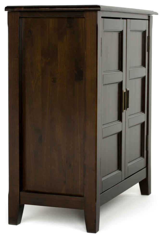 Burlington Solid Wood Low Storage Cabinet, Mahogany Brown