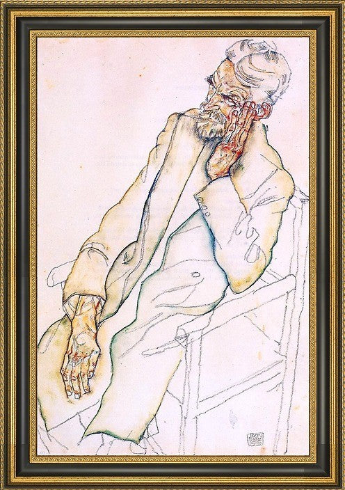 Egon Schiele Portrait of Johann Harms - 18" x 27" Framed Premium Canvas Print