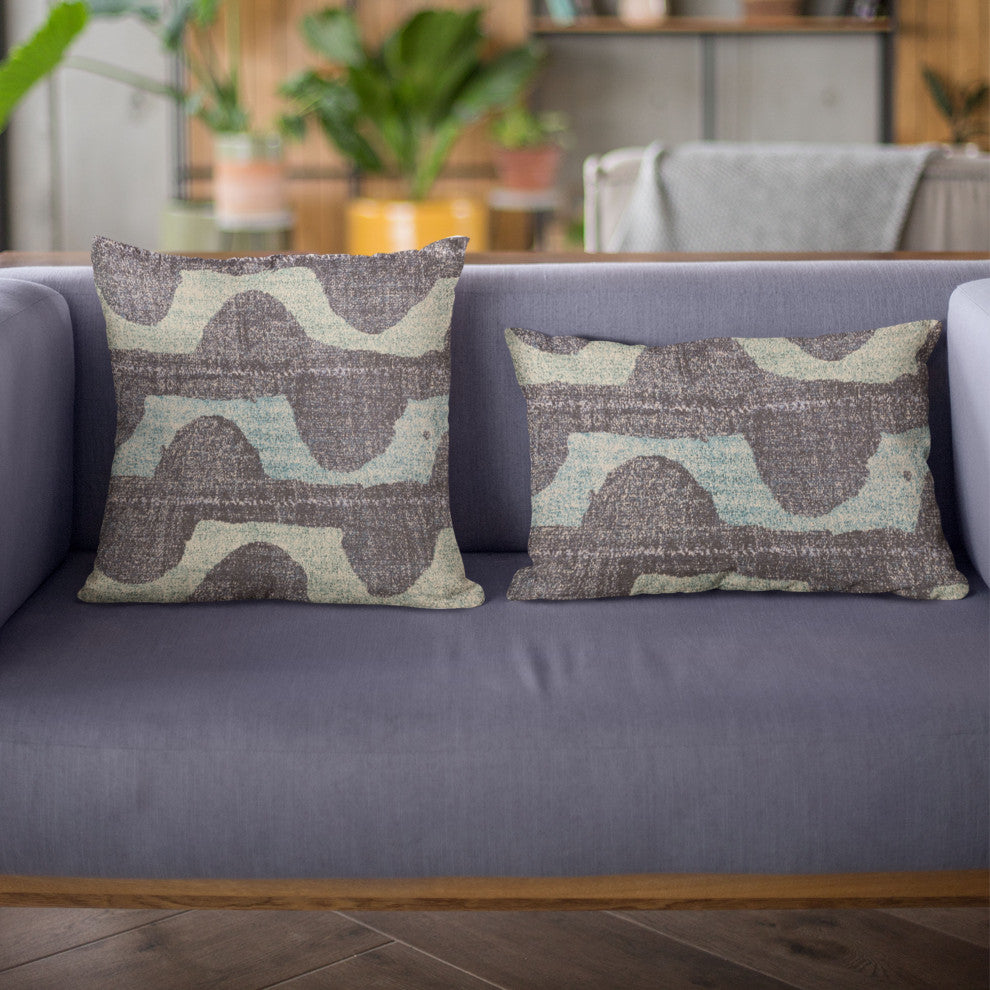 Plutus Blue Shores Stripe Luxury Throw Pillow, 22"x22"