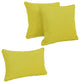 Double-Corded Solid Outdoor Polyester Throw Pillows With Inserts, Set of 3, Lime