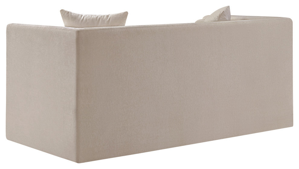 Everett Upholstered Loveseat, Beige, Chenille Fabric