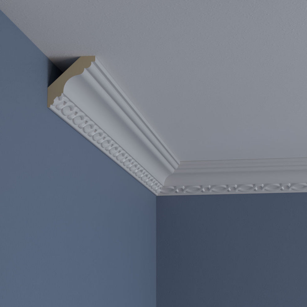 2 1/2"H x 2 3/8"P x 3 3/8"F x 94 3/8"L, (2" Repeat), Loera Crown Moulding