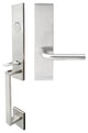 Cologne Lever, Mortise Dummy Handleset, Left Hand, Satin Stainless Steel