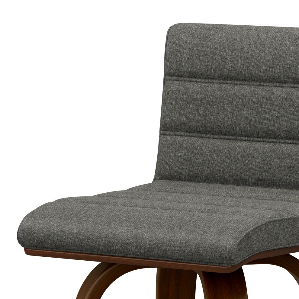 Roland Swivel Bar Stool, Grey Linen Look Fabric