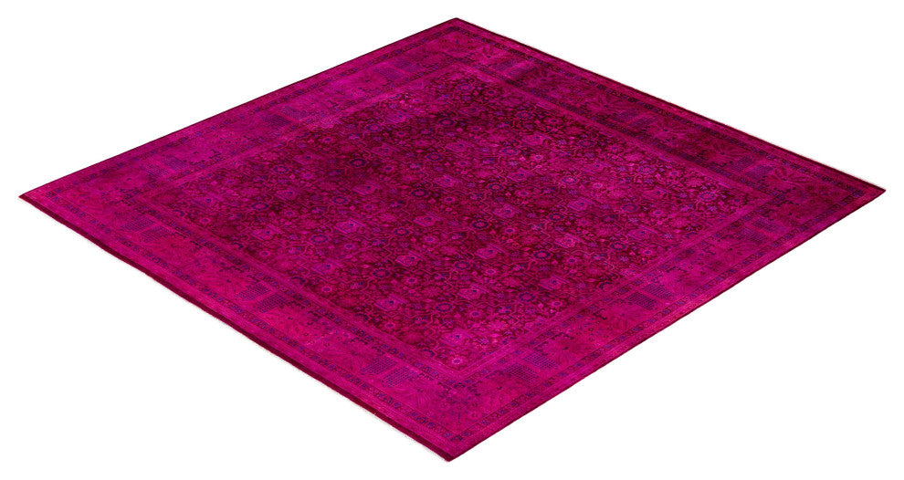 Overdyed One-of-a-Kind Hand-Knotted Area Rug Purple, 7' 10" x 8' 1"