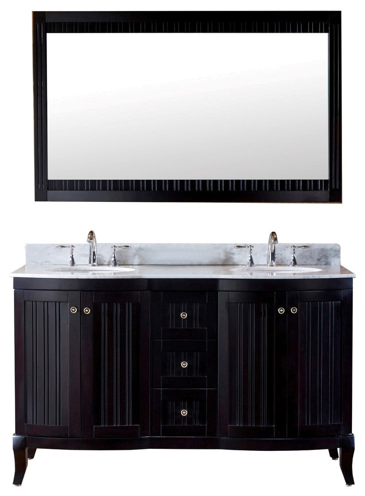 Khaleesi 60" Double Bathroom Vanity Set, Espresso