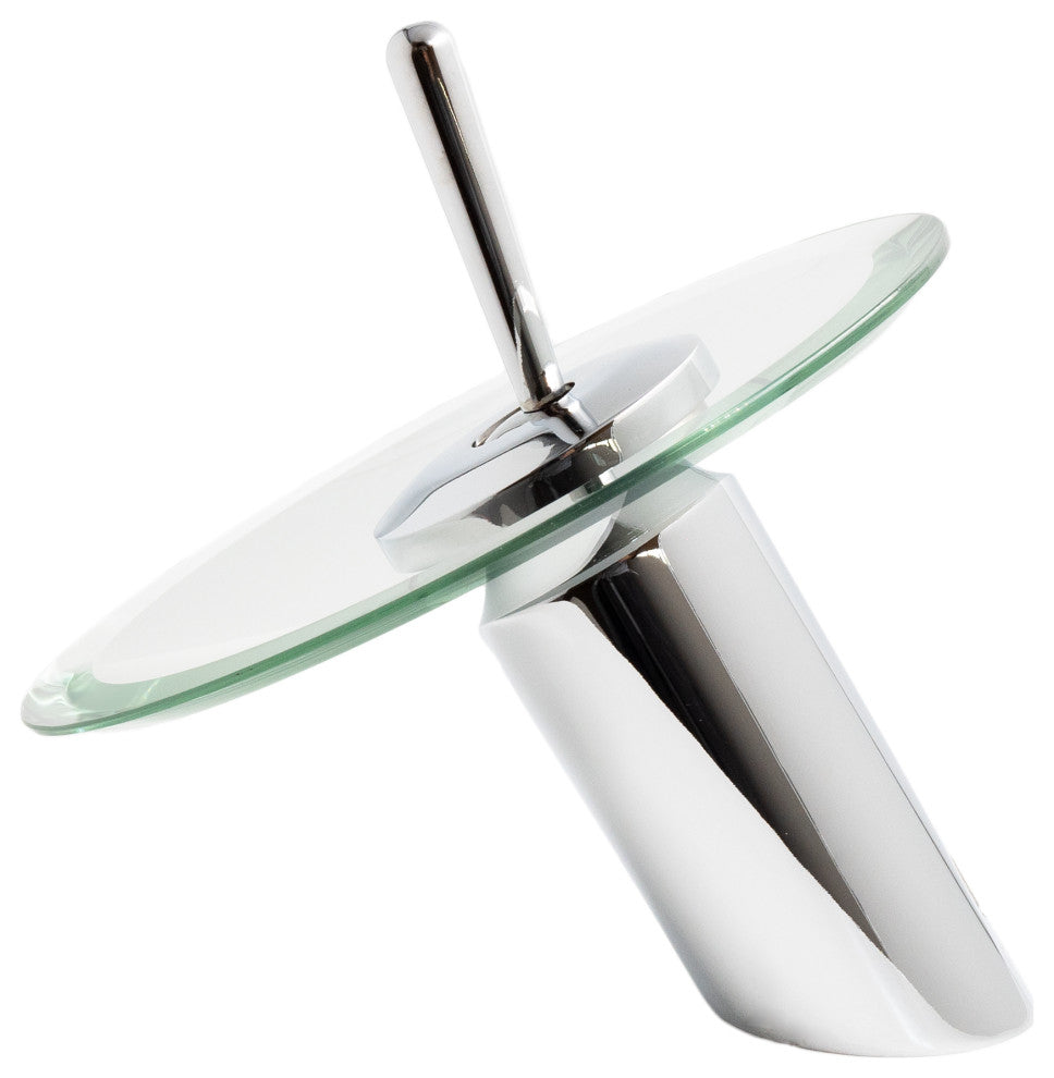 Porcelain Vessel Sink and Faucet Set, Chrome