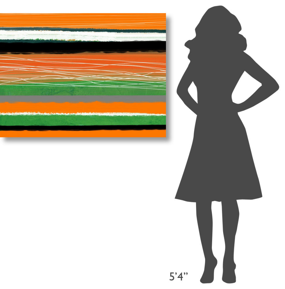 "Orange And Green Abstract 3" Fine Art Print