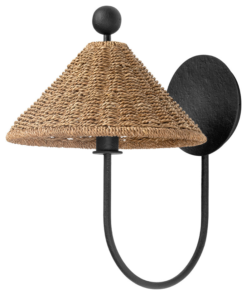 1-Light Wall Sconce, Black Iron