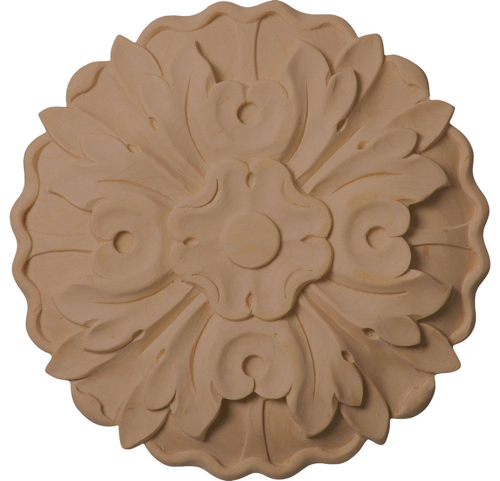 6 7/8"W x 6 7/8"H x 1"D, Medium Kent Floral Rosette, Lindenwood