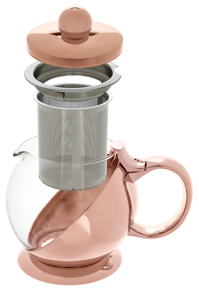 Shelby Rose Gold Wrapped Teapot/Infuser by Pinky Up