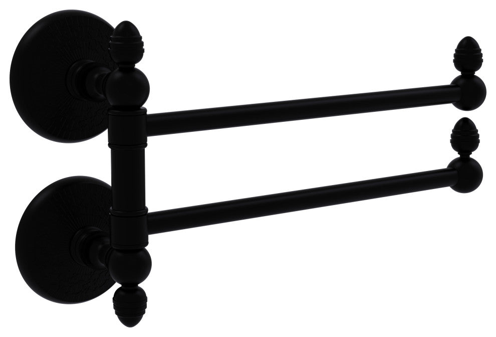 Monte Carlo 2 Swing Arm Towel Rail, Matte Black
