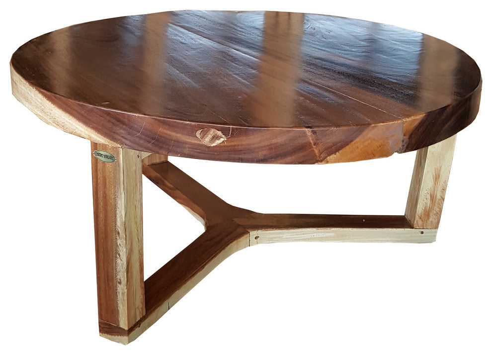 Suar Live Edge Round Coffee Table - 40"