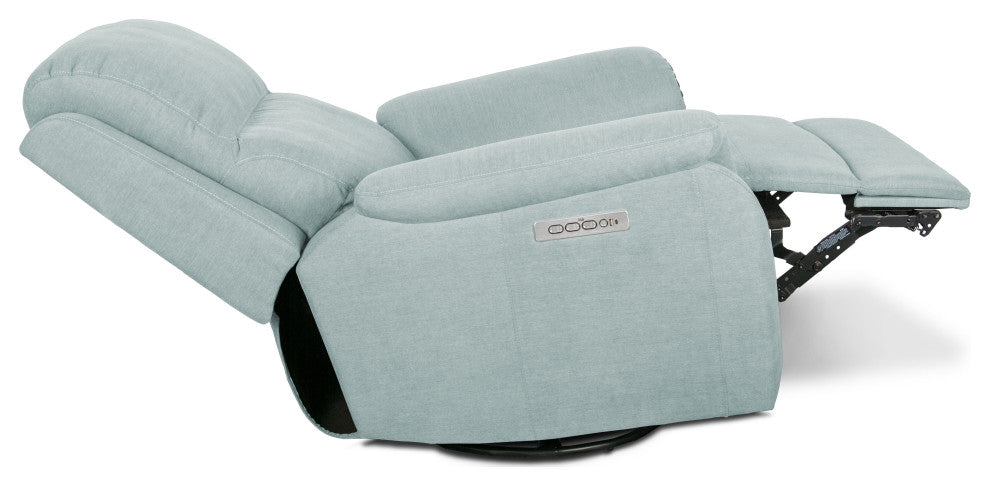 Sealy Posturepedic Ashland Motion Recliner, Adjustable Headrest, Light Blue