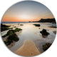 Dark Waters At Sunset, Seashore Photography Round Wall Art, 36"