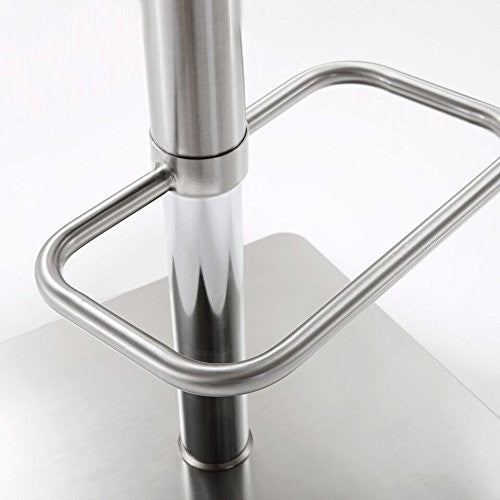 Bari Grey Stainless Steel Adjustable Barstool - Grey