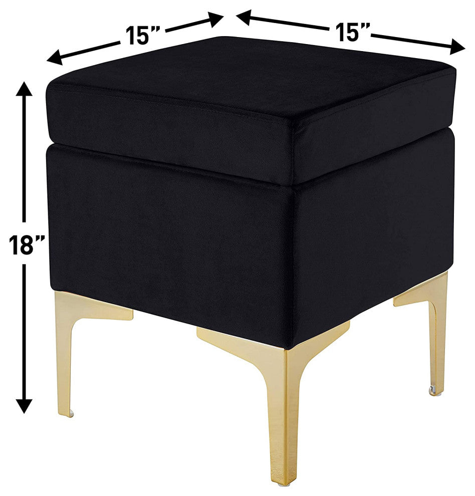 Modern Contemporary Square Upholstered Velvet Ottoman