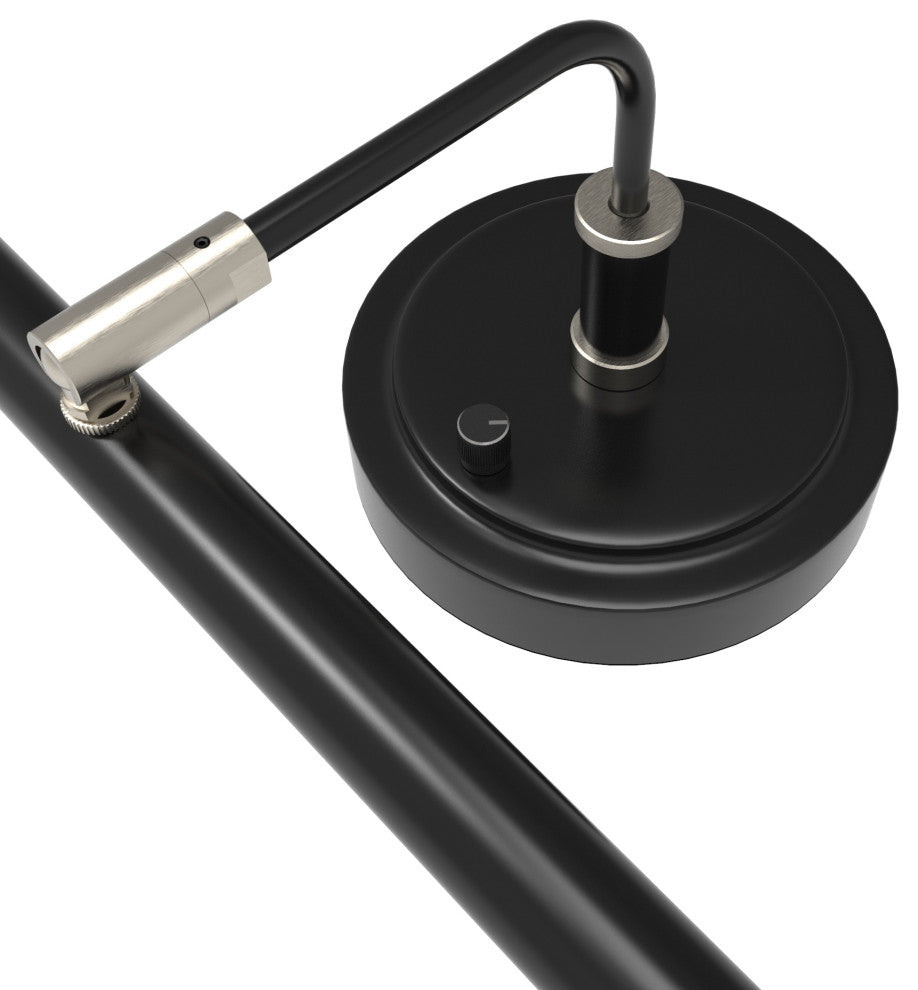 LED Piano Light, Black With Satin Nickel