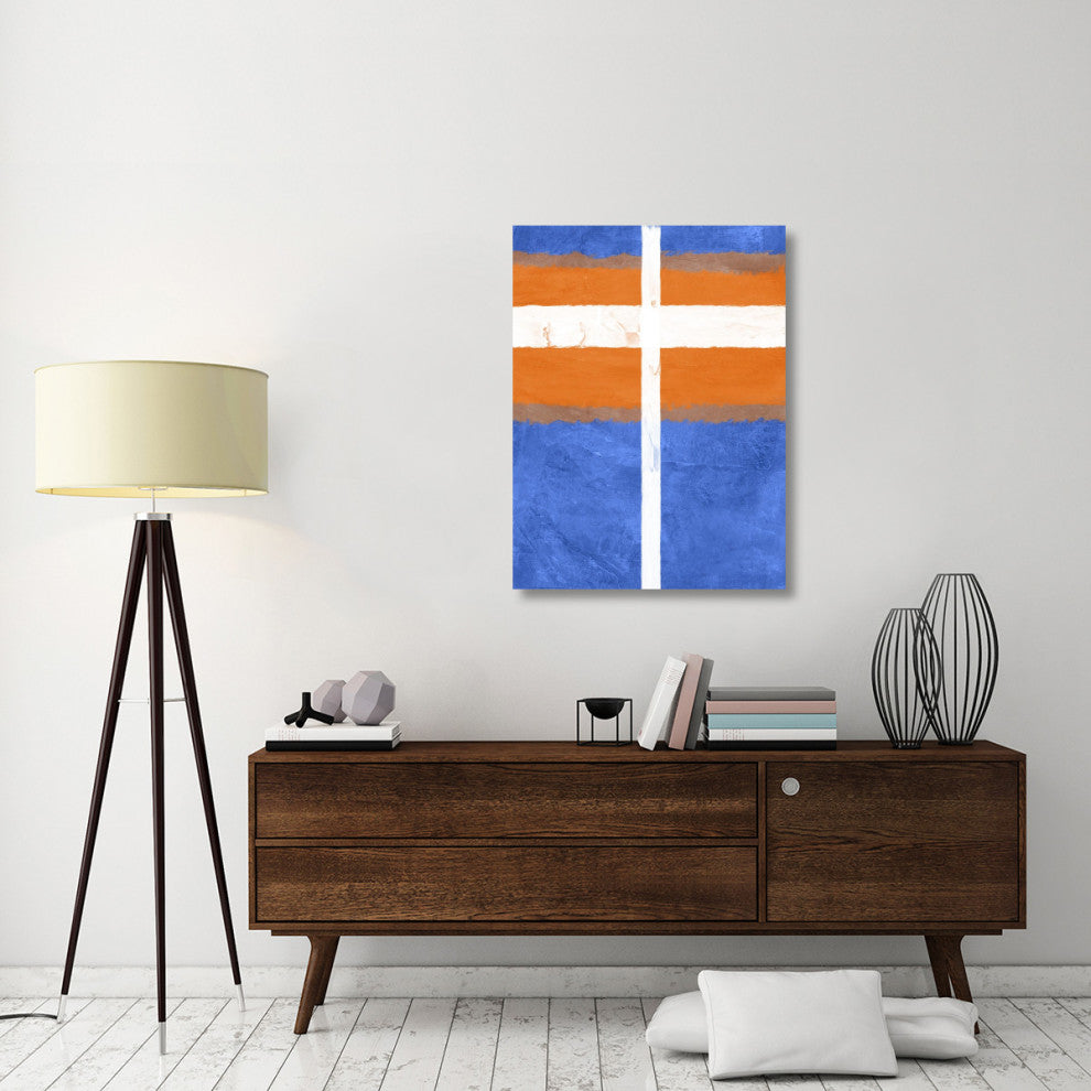 "Blue And Orange Abstract Theme 3" Fine Art Print