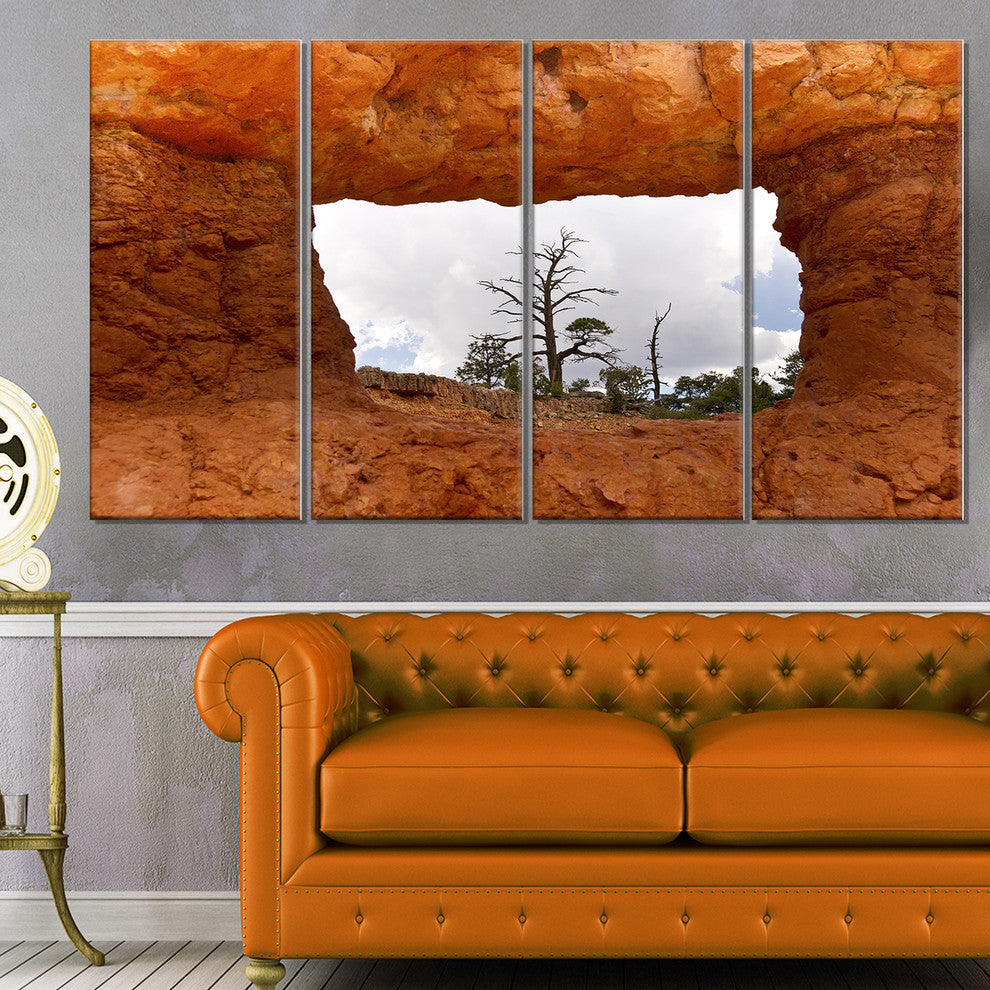 "Sky Through Red Canyon Window" Landscape Wall Art, 4 Panels, 48"x28"