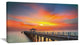"Wooden Bridge Under Yellow Sky" Sea Pier Wall Art Canvas Print, 40"x20"