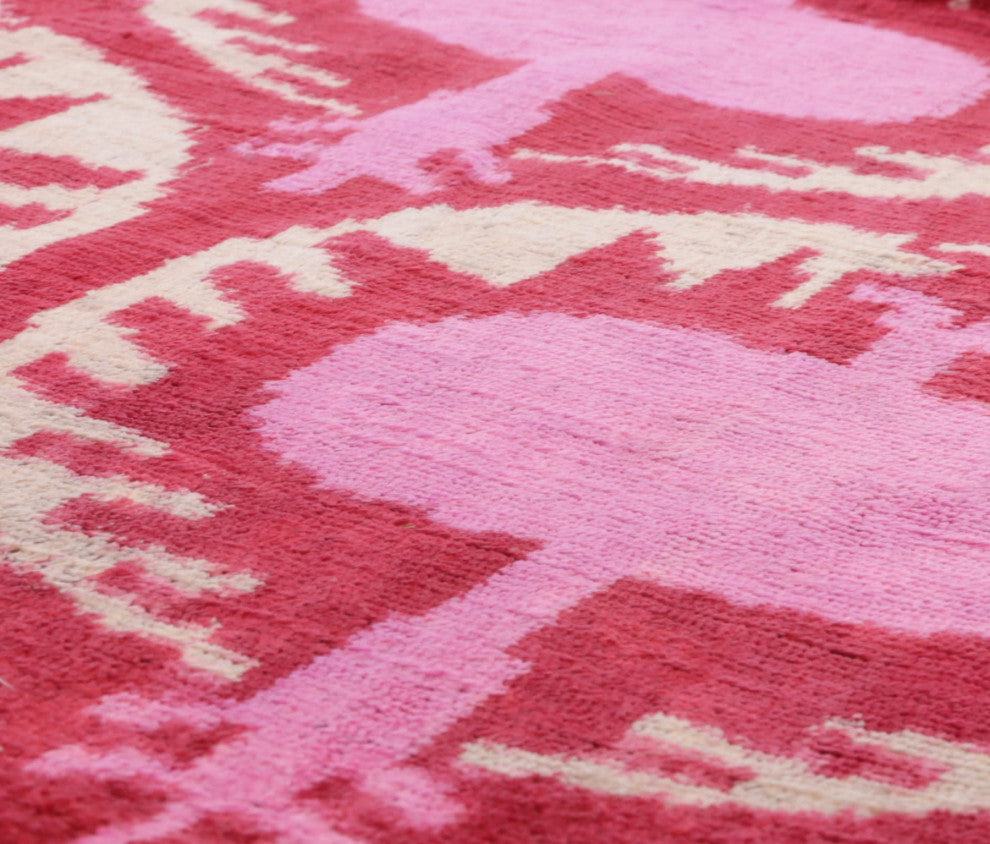 Silk Velvet Throw Pillow, 16x16, Red and Pink with Insert