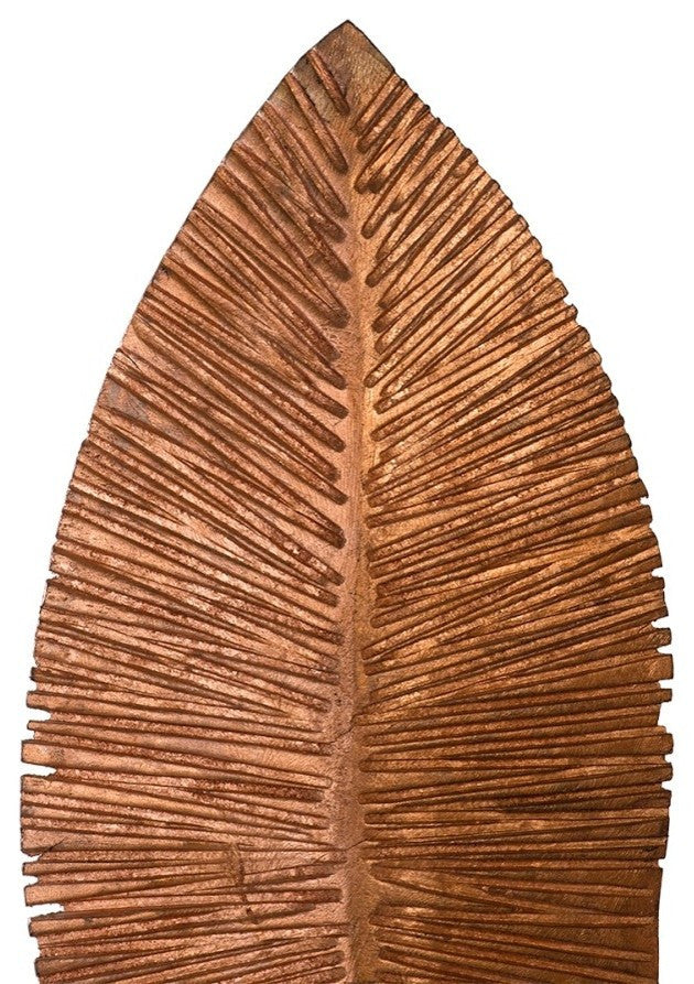 Carved Leaf on Stand, Copper Leaf, Small