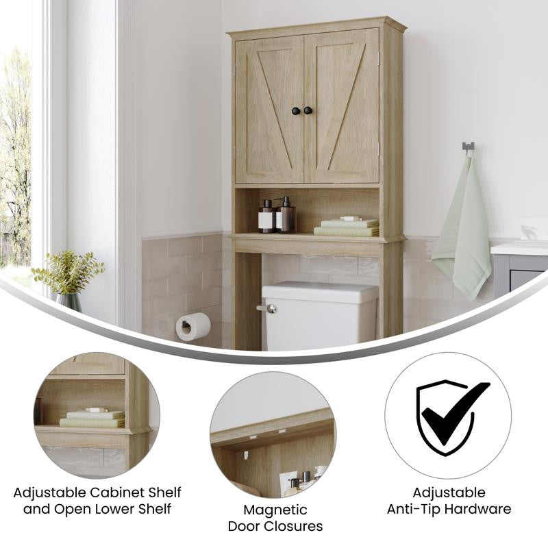Dune Farmhouse Over the Toilet Bathroom Storage Cabinet, Brown