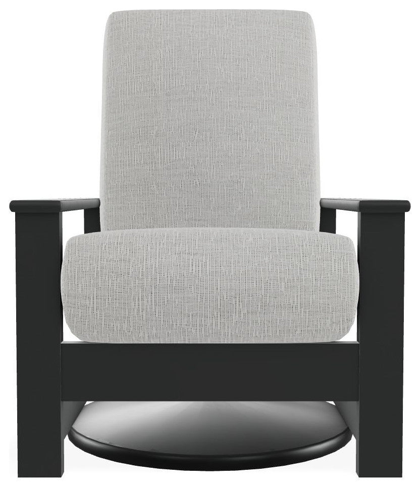 Leeward Deep Seat Outdoor Hidden Swivel Rocker, Grasscloth Cloud/Graphite