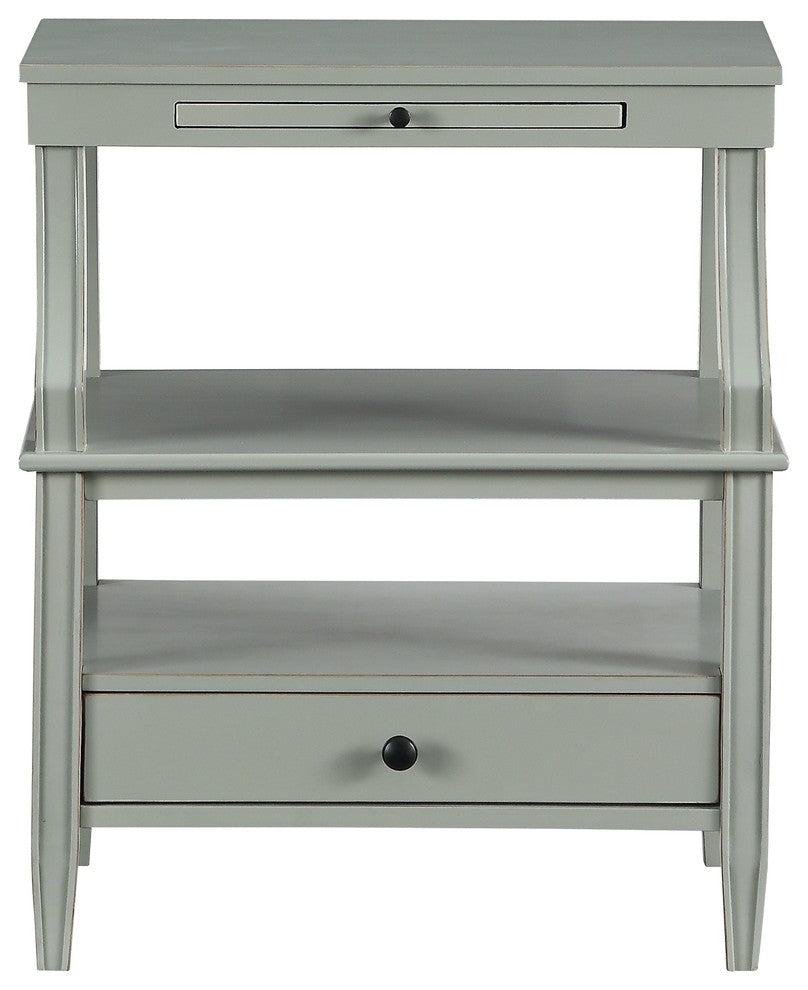 Newton Antique White Storage Nightstand, Grey