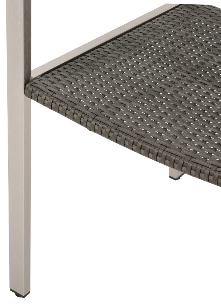 Bennington Patio 4-Seater Aluminum Dining Set With Tempered Glass Table Top, Polyethylene Wicker