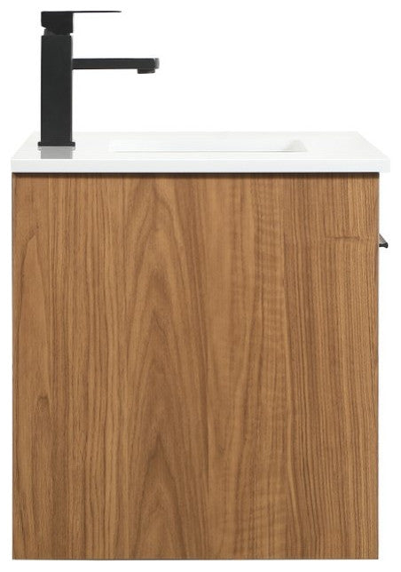 Phoebe Modern Walnut Brown-Light Bathroom Vanity, Walnut Brown, 30"