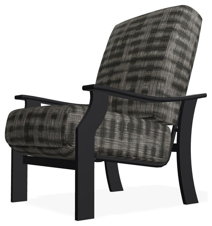 St. Catherine Deep Seat Outdoor Armchair, Illusion Plaid Onyx/Black