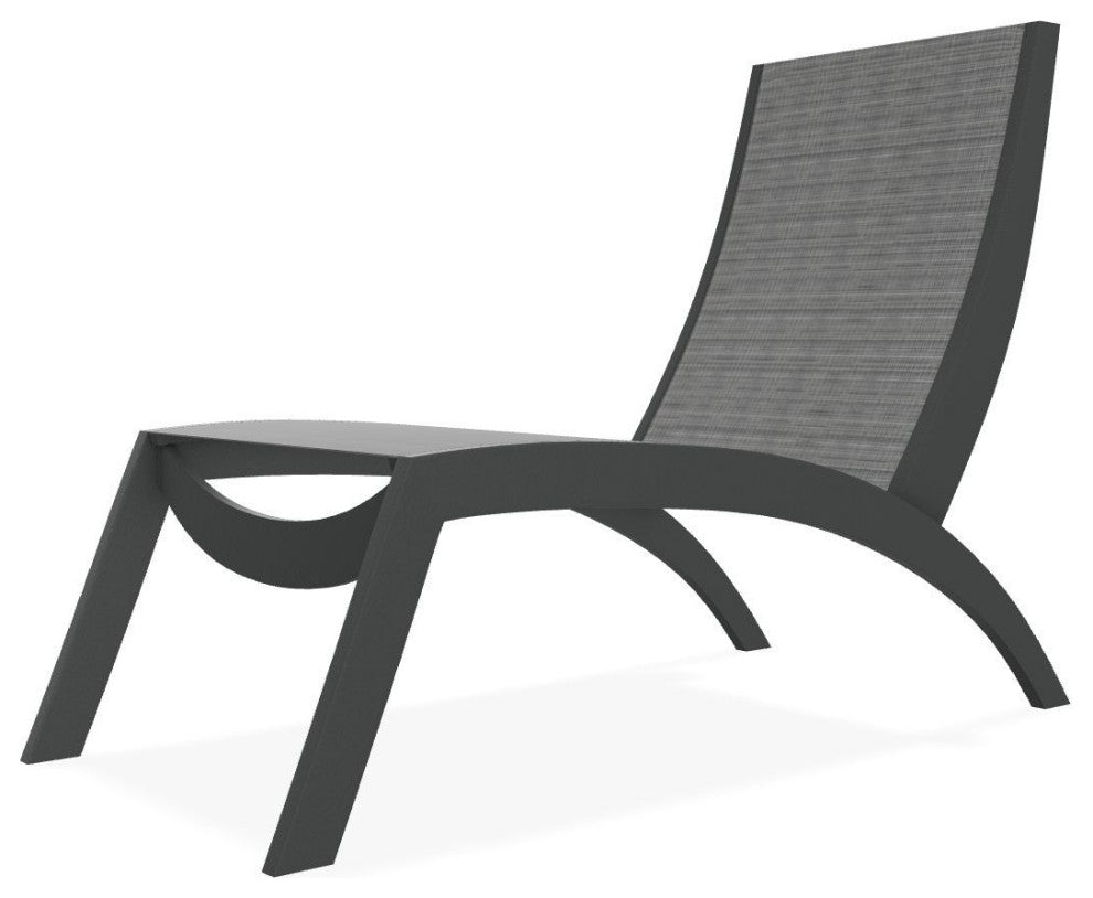 Dune Sling Stackable Outdoor Hydro-Lounge Chaise, Destiny Steel/Graphite
