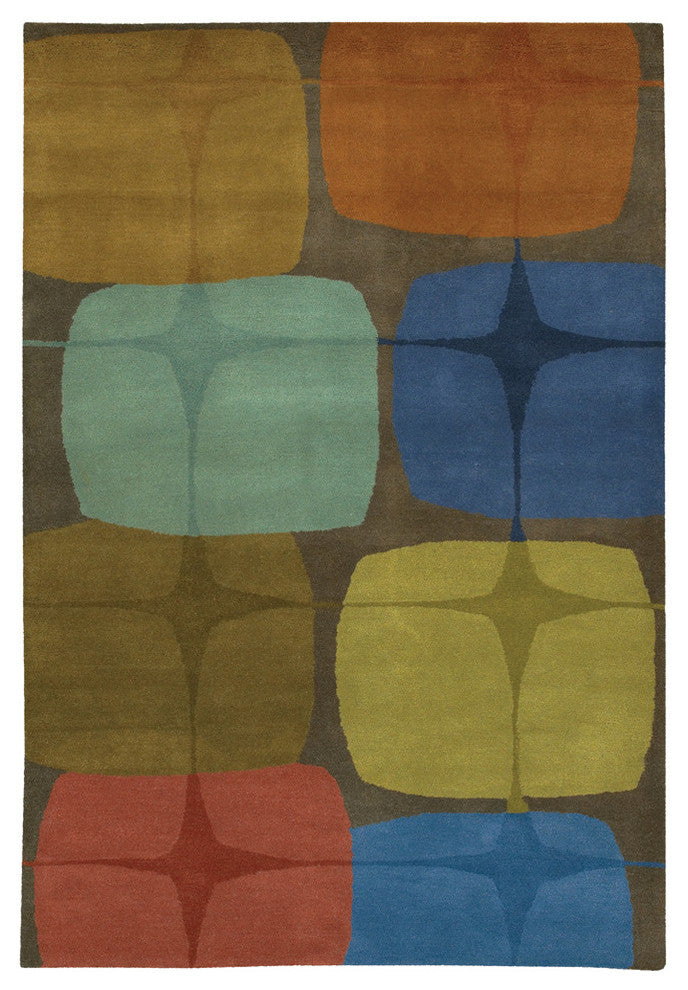 Kathryn Doherty Contemporary Area Rug, 7'9"x10'6" Rectangle