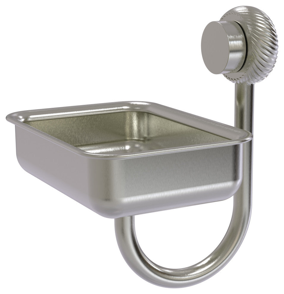 Venus Wall Mount Soap Dish With Twist Accents, Satin Nickel