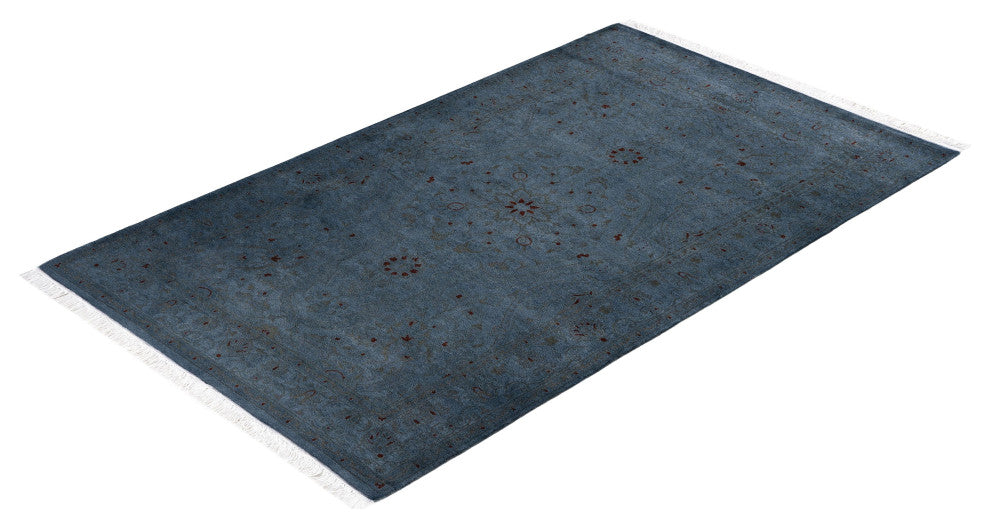 Overdyed One-of-a-Kind Hand-Knotted Area Rug Gray, 3' 2" x 5' 3"