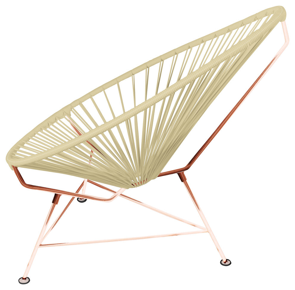 Junior Indoor/Outdoor Handmade Acapulco Chair, Ivory Weave, Copper Frame